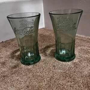 Lot of 2 Coca-Cola glasses